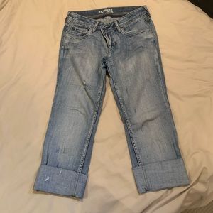 Express crop distressed jeans